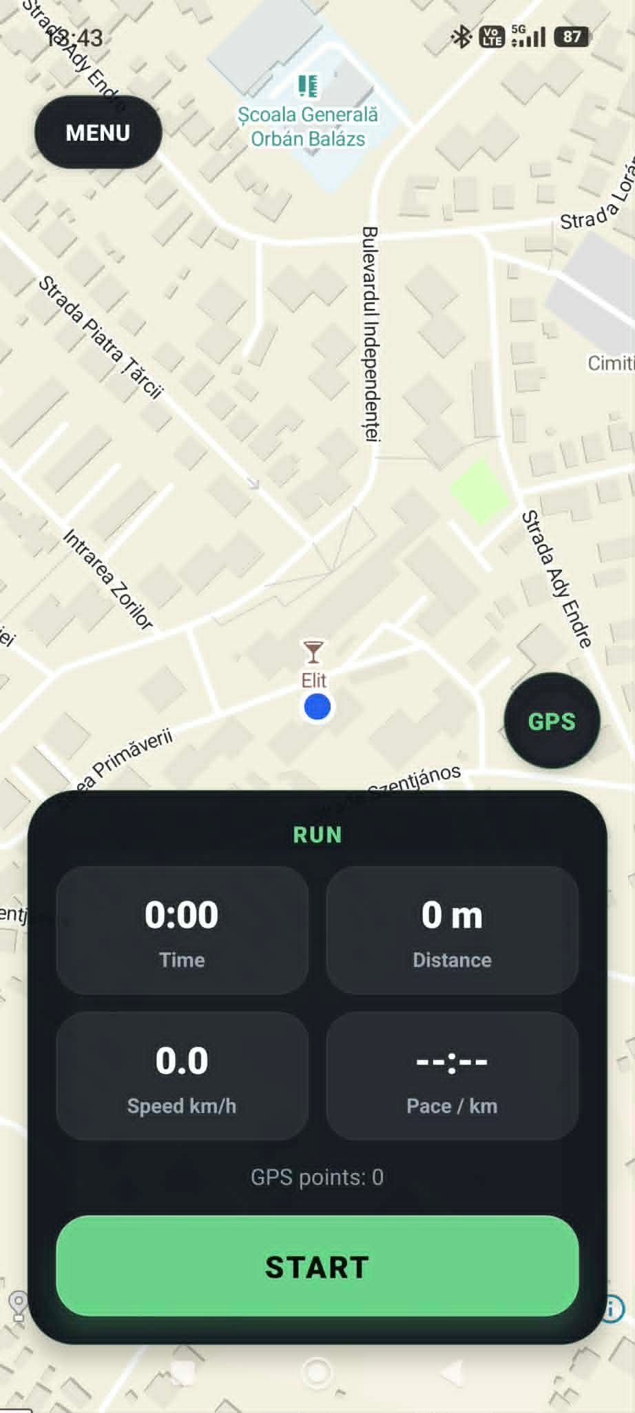 SimpleRunning mobilalkalmazás képernyőkép